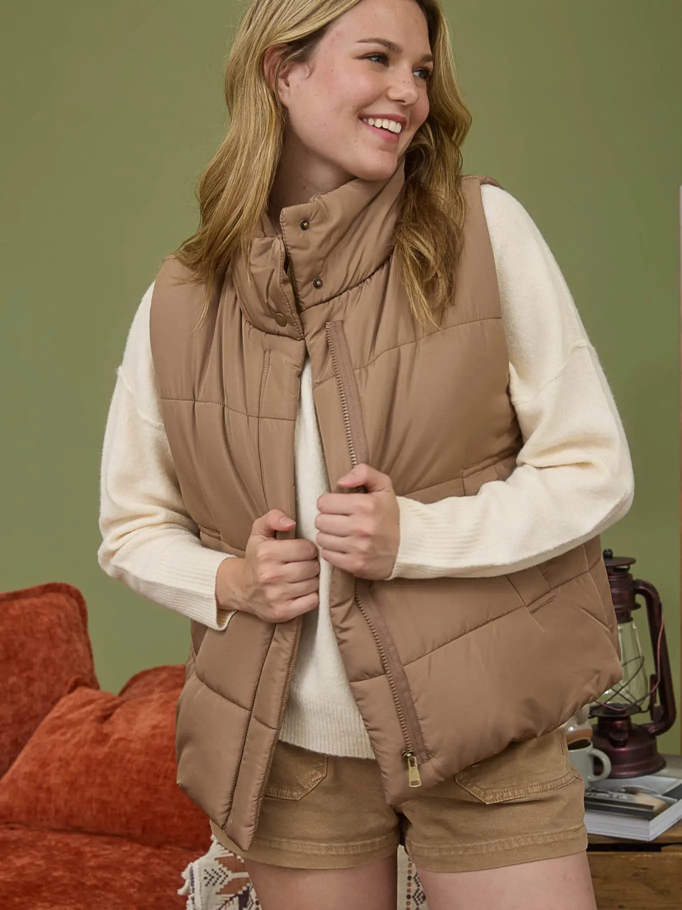 Zip Up Puffer Vest