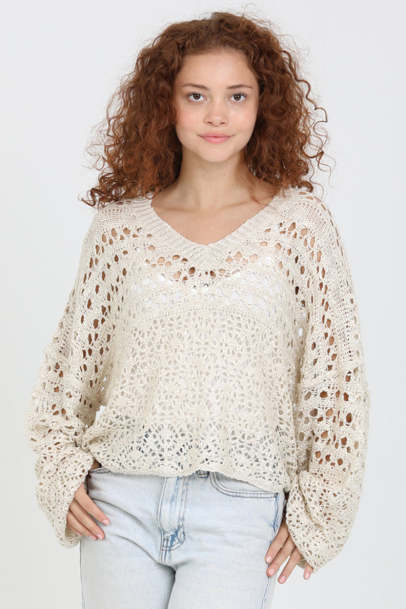 Open Knit Pullover