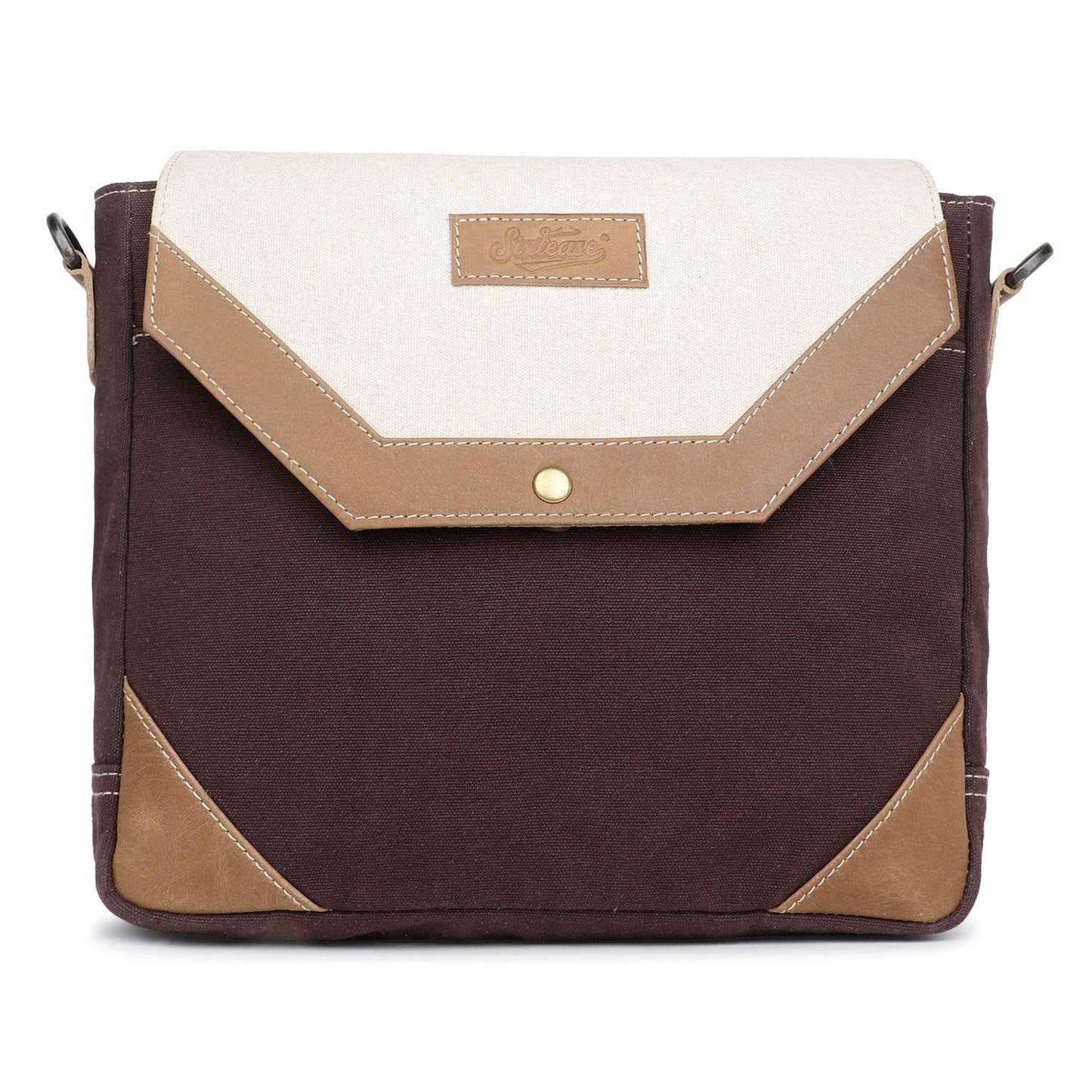 Canvas & Leather Women's Crossbody Bag - Isabelline/Van Dyke