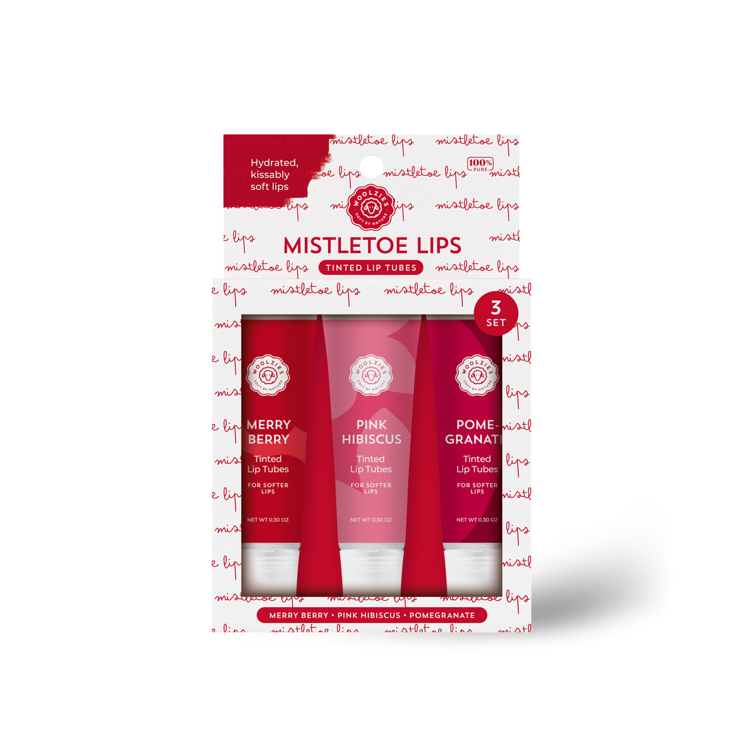 Mistletoe Lips - Set Of 3