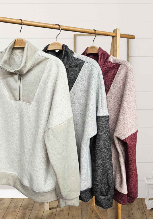 Colorblock Half Zip Sweatshirt