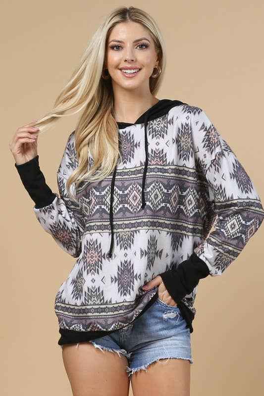 Tania Aztec Print Hoodie