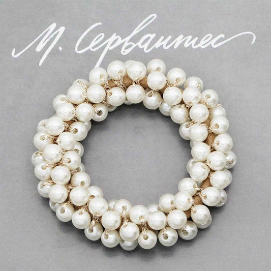 Beaded Faux Pearl Hair Tie Bracelet