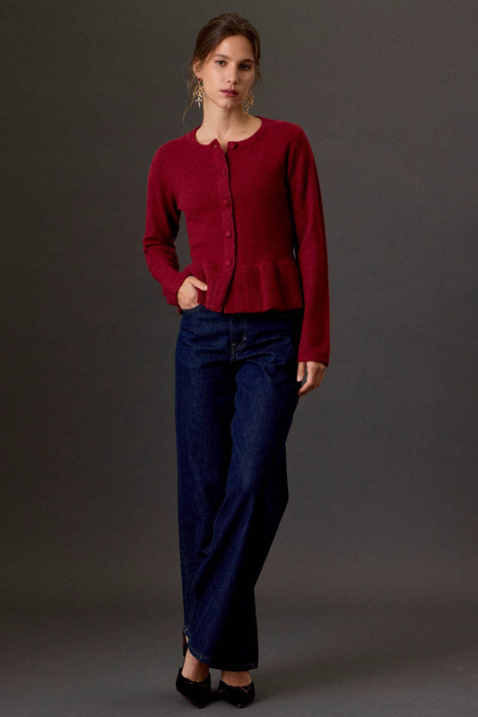 Peplum Knit Cardigan