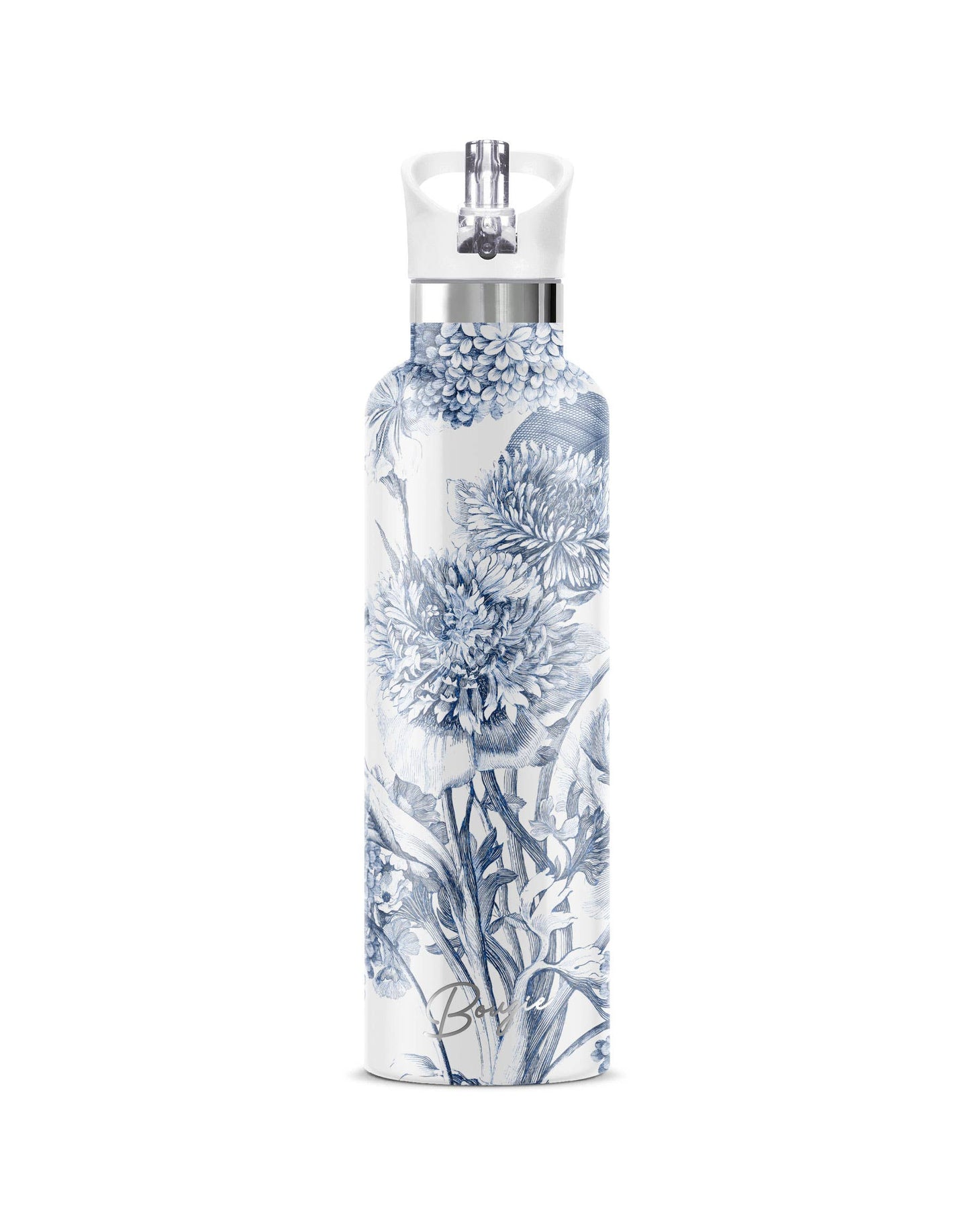 TOILE FLEURIE | Blue Toile Insulated Water Bottle