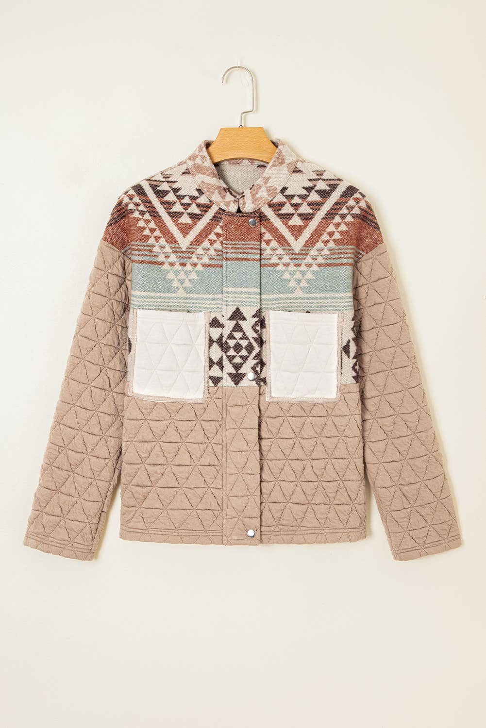 Quilted Patchwork Aztec Fashion Jacket