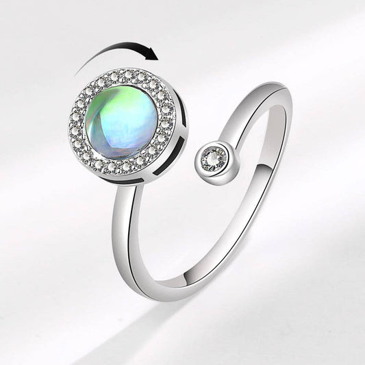 Moonstone Anxiety Fidget Spinner Ring