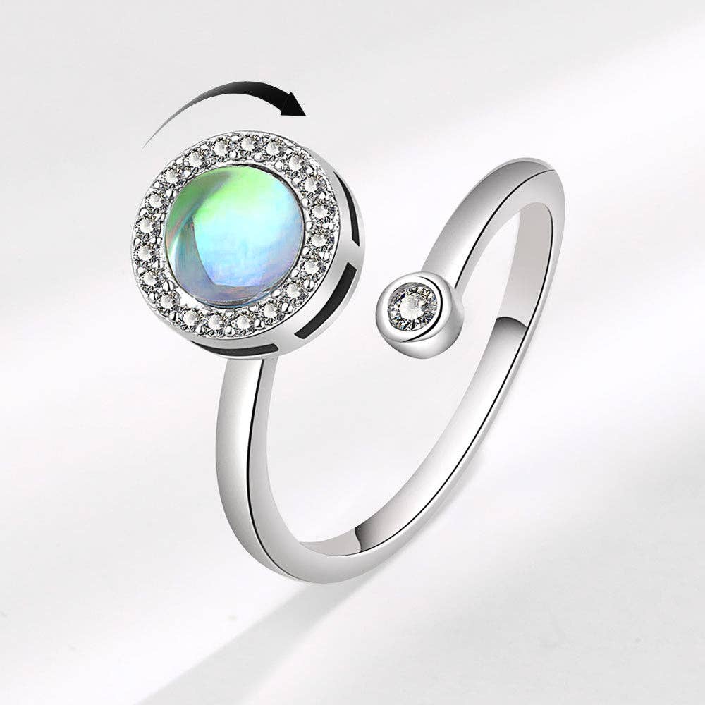 Moonstone Anxiety Fidget Spinner Ring