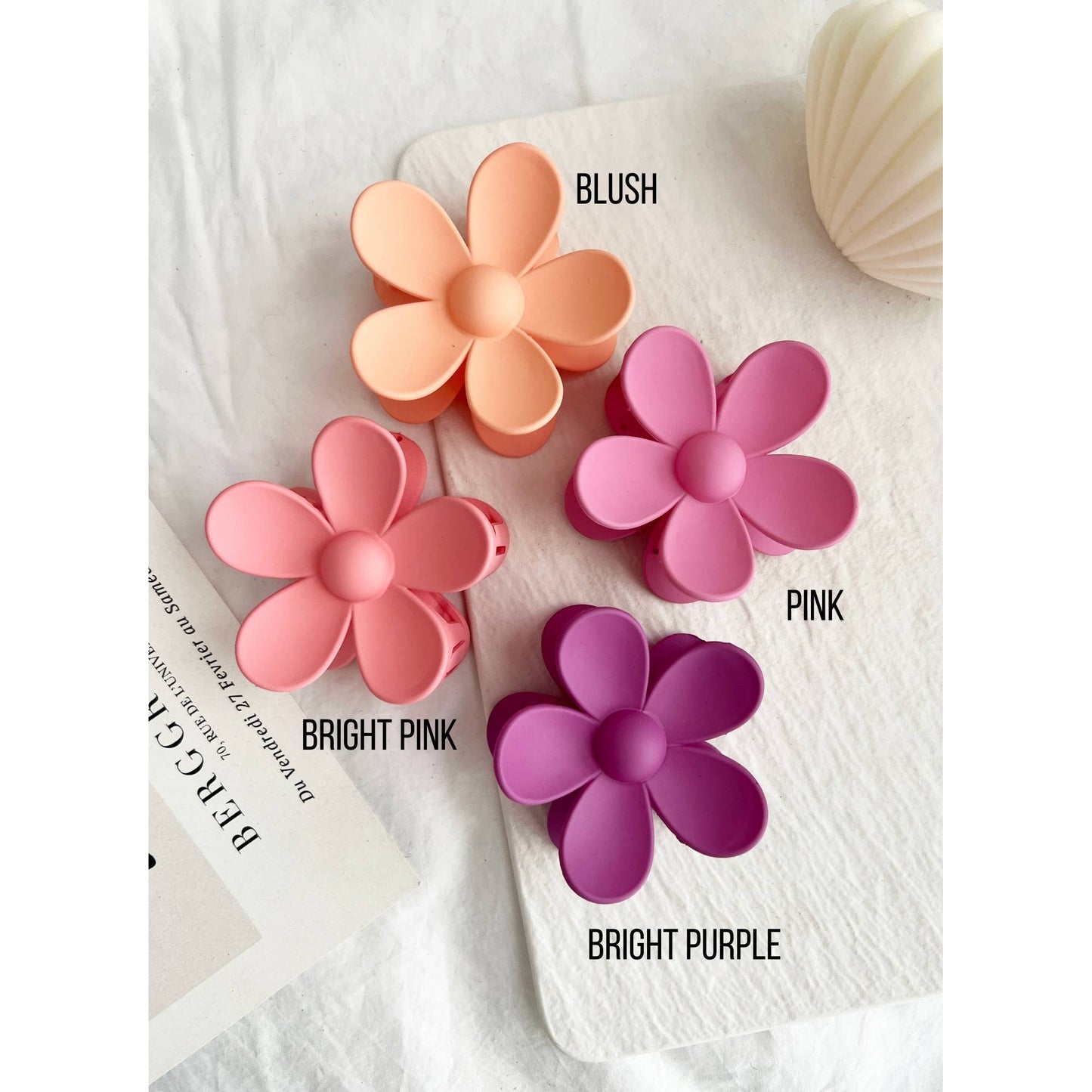 Flower 3-Inch Hair Clips