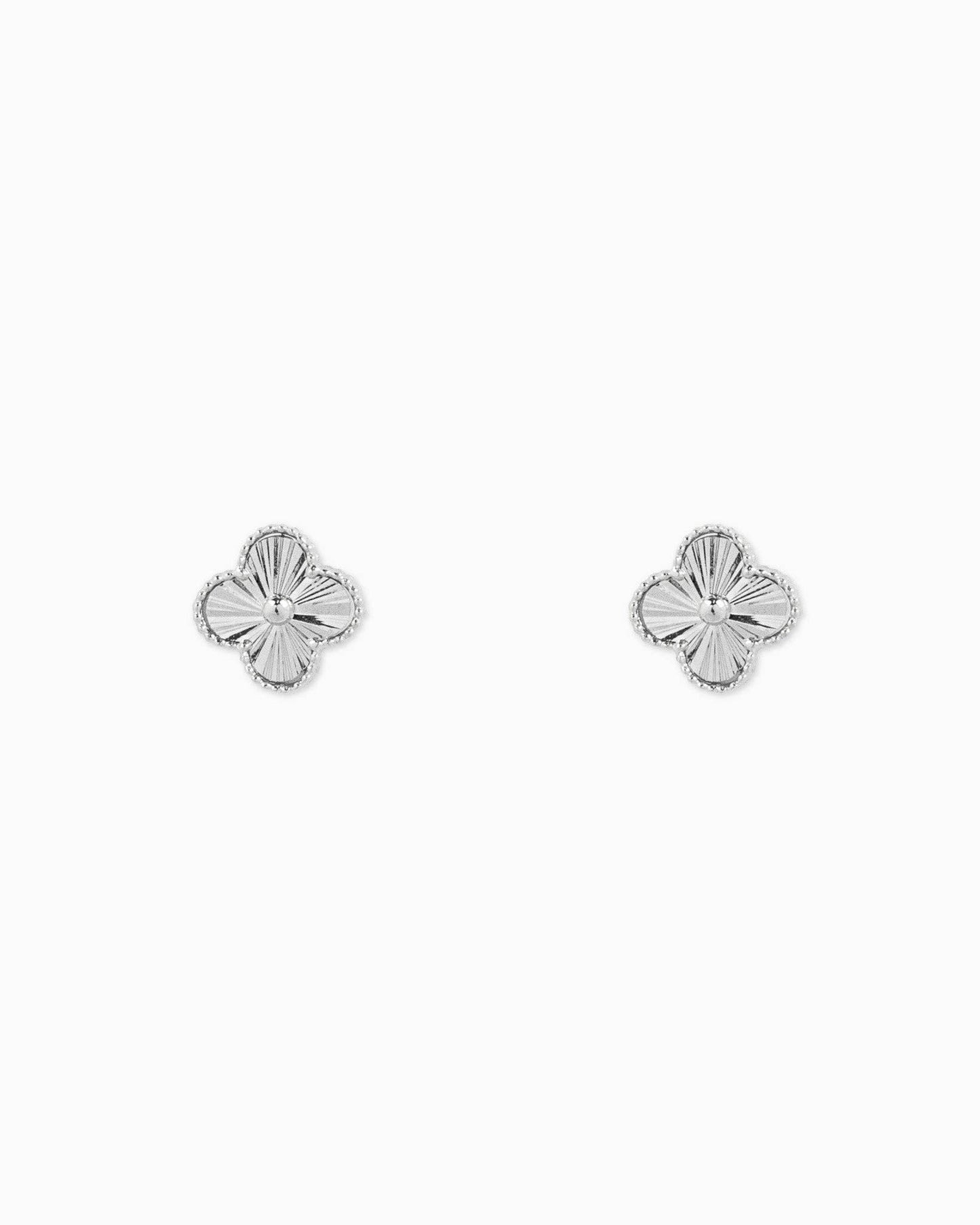 Sunburst Cut Clover Earrings