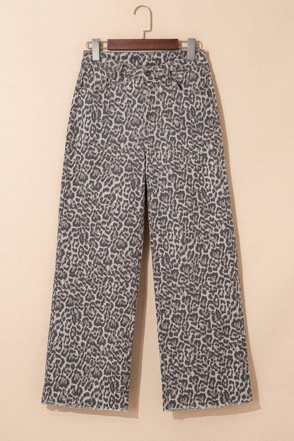 Western Leopard Wide Leg High Waist Jeans - Threads Boutique