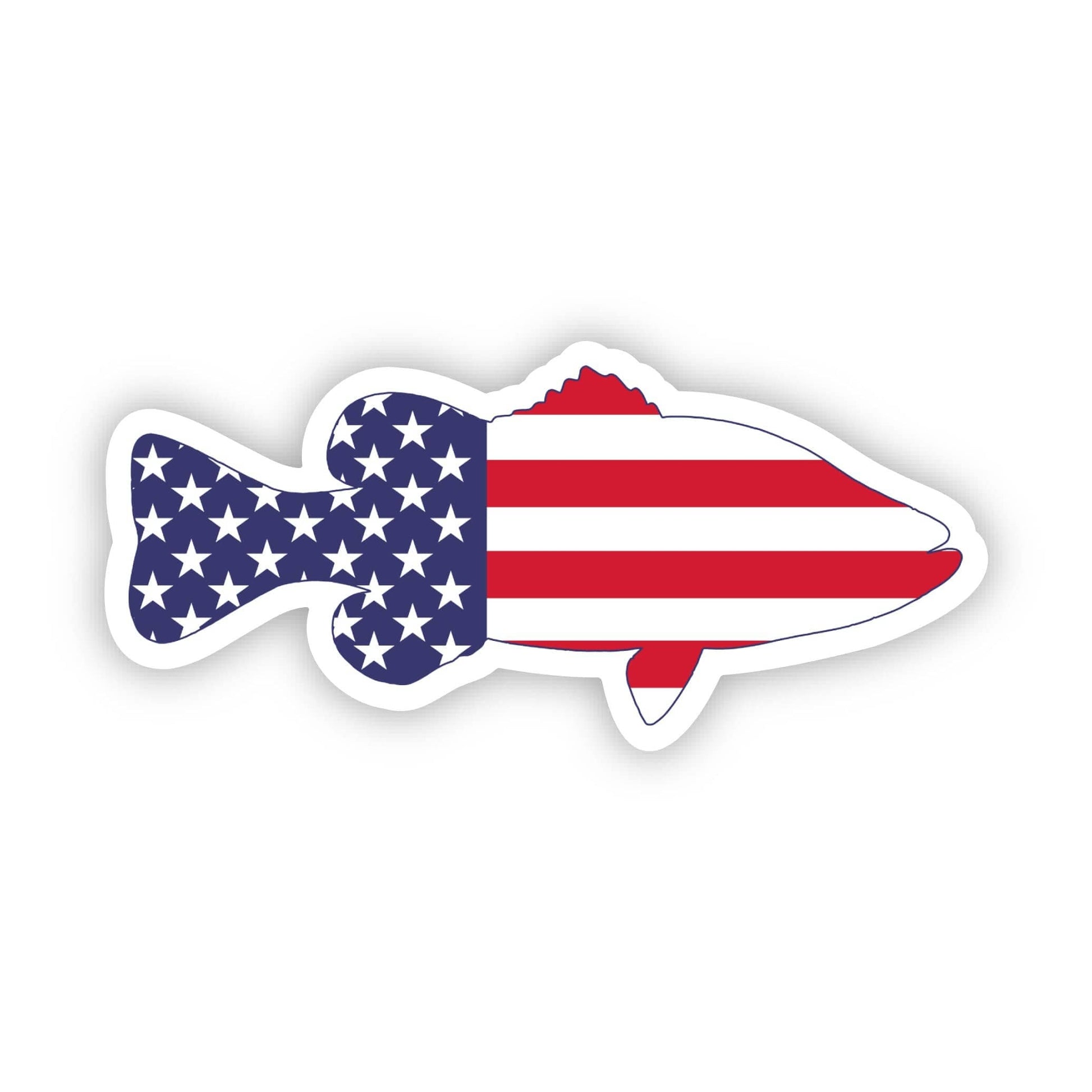 Fish Sticker - American Flag - Threads Boutique