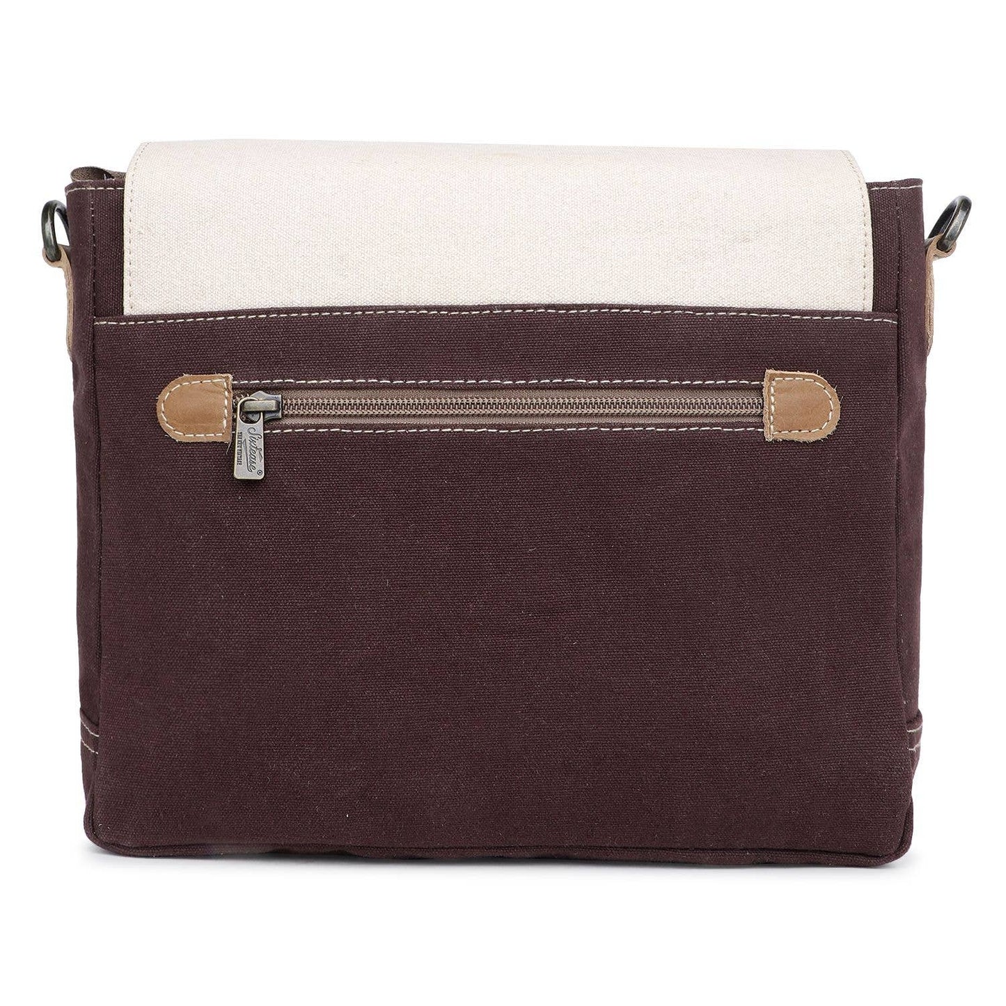 Canvas & Leather Women's Crossbody Bag - Isabelline/Van Dyke