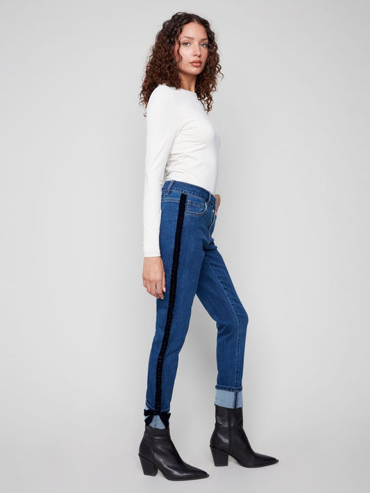 Slim Leg Ribbon Jeans