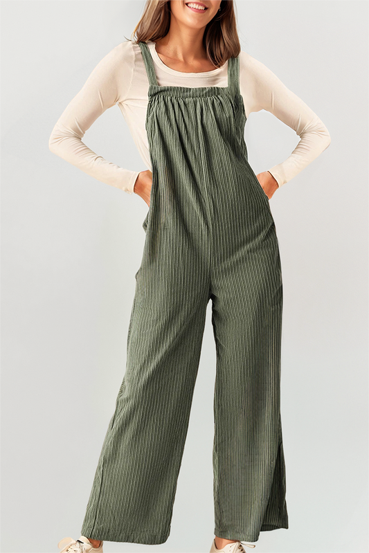 Corduroy Pocketed Wide Leg Overall