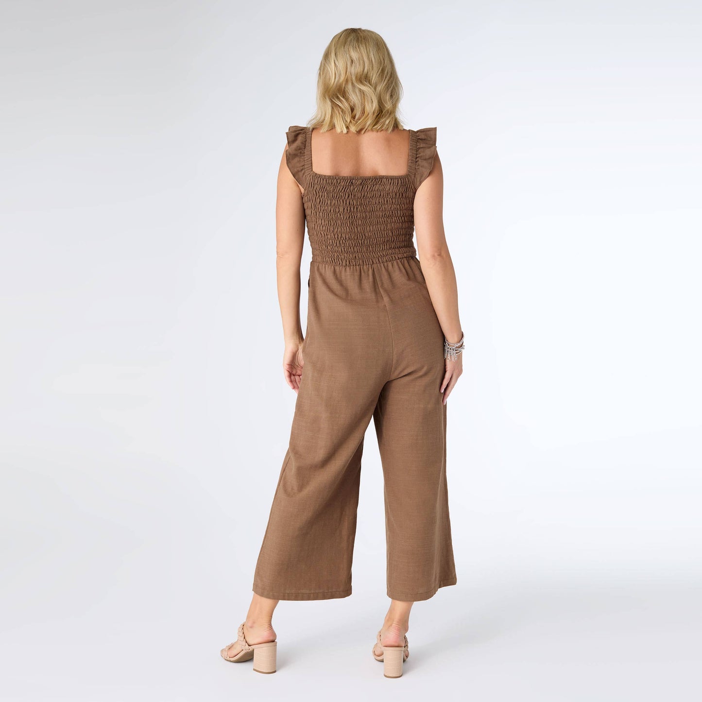 Kohde Wide Leg Smocked Jumpsuit