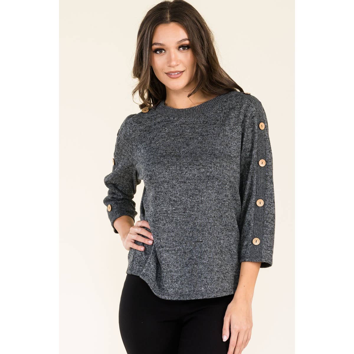 Button Sleeve Sweater