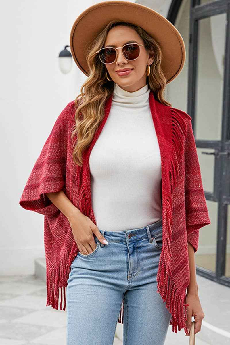 Shawl Wrap Cape Open Front Cardigan Sweater