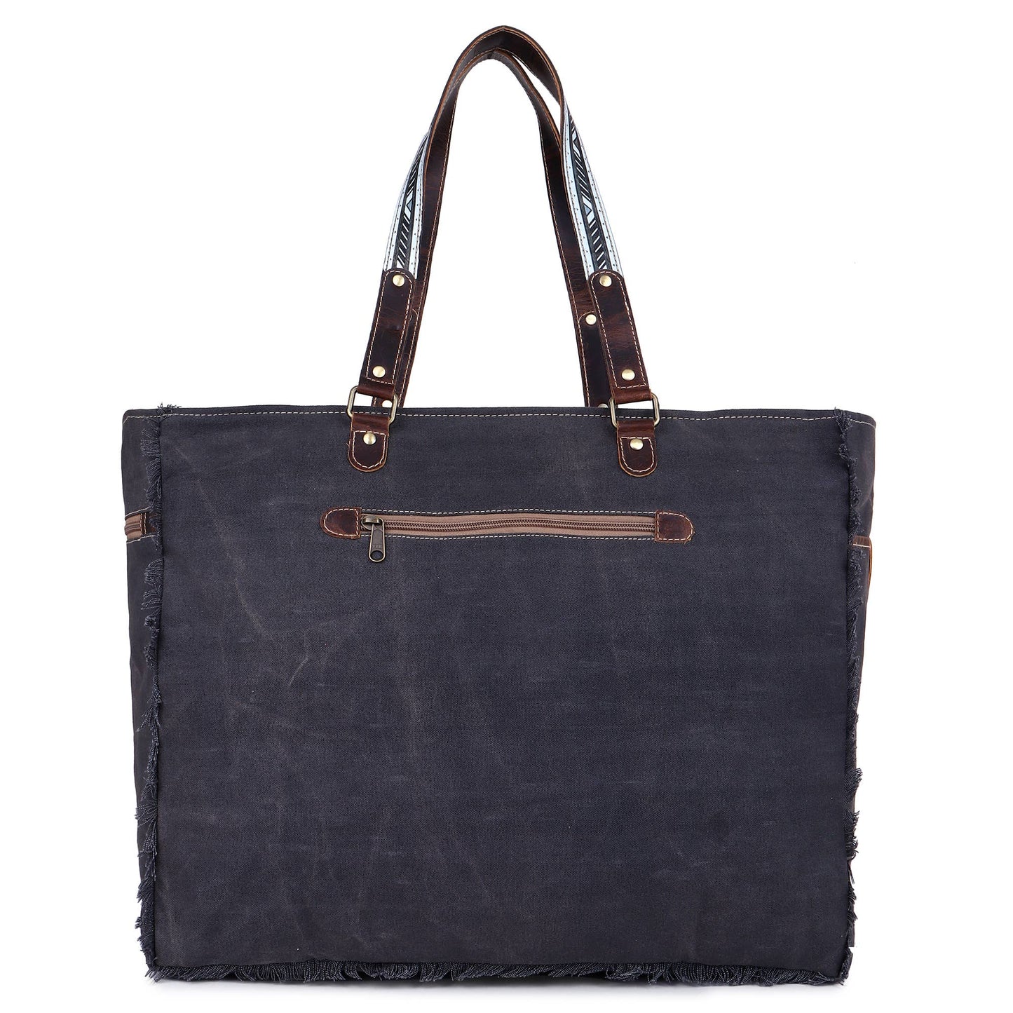 Canvas & Leather Women's Weekender Bag - Black/White