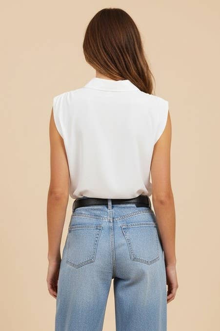 V Neck Collared Top