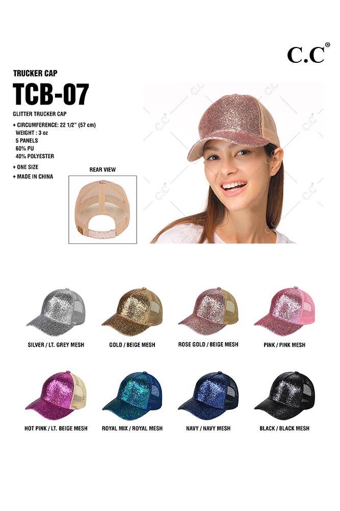 C.C Glitter Trucker Cap