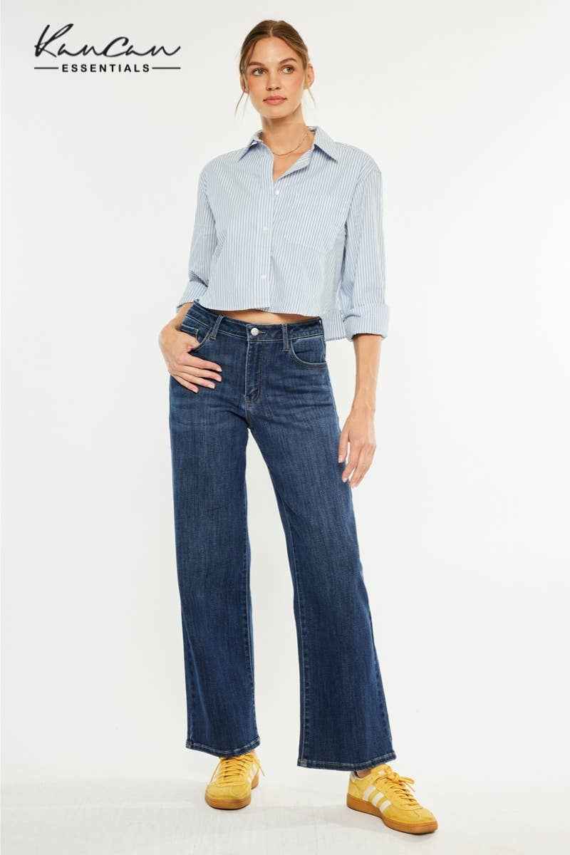 Kan Can USA - CRATER  OPEN PACK HIGH RISE WIDE LEG JEANS-KC20030D