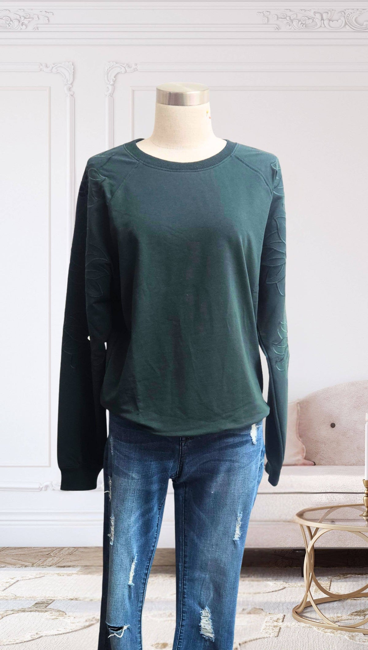 Embroidery Sleeve Top