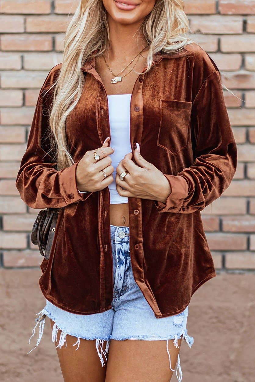 Velvet Buttoned Shirt