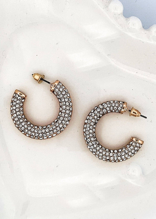 Rhinestone Half Hoops