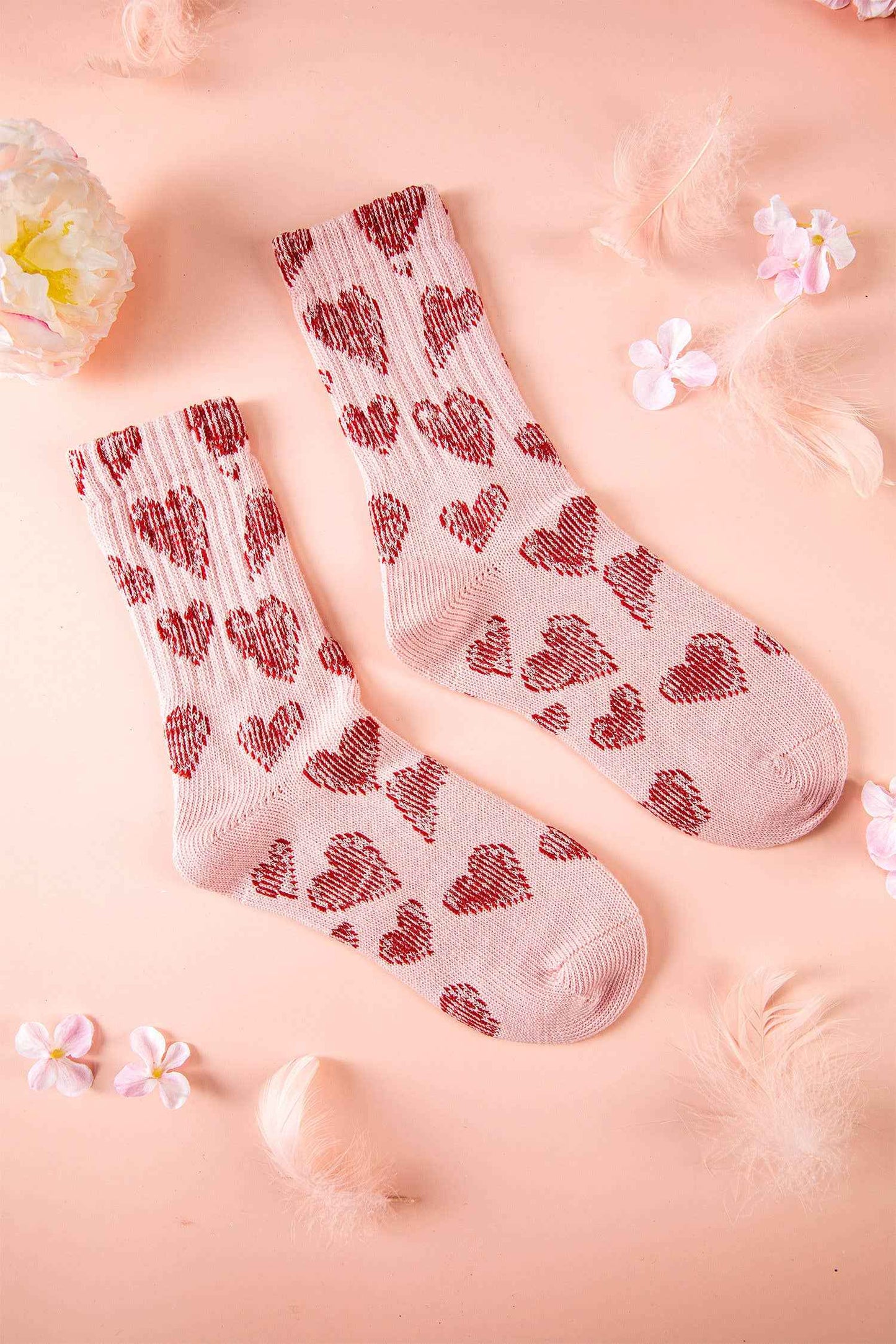 66DISCO - Love Vintage Heart Pattern Combed Cotton Socks Gifts