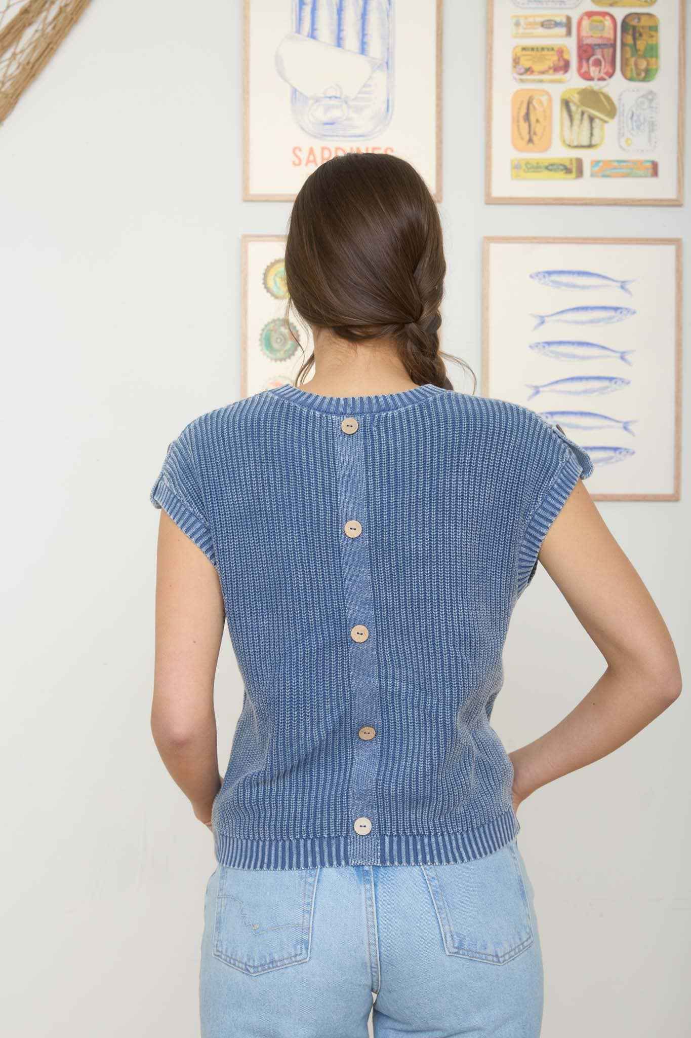 Acid Wash Back Button Top