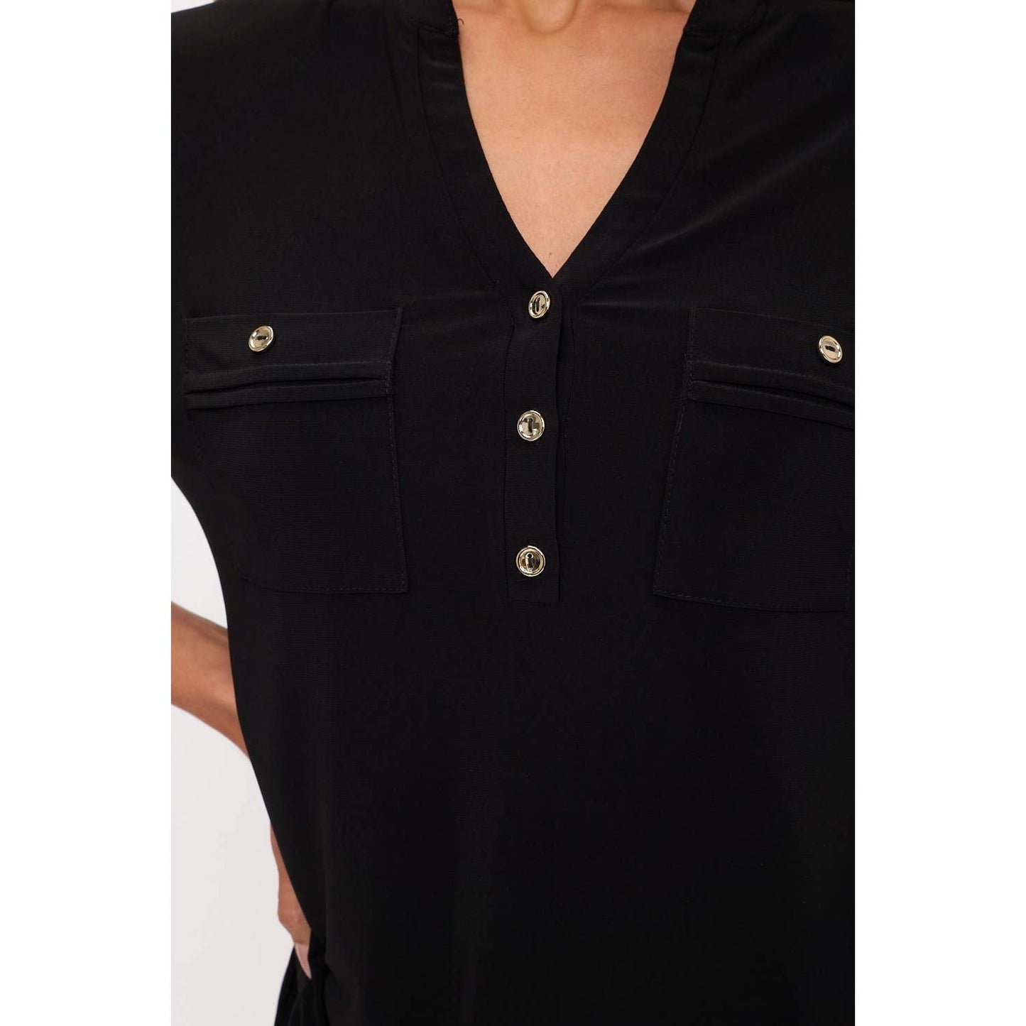 Roll Tab Mandarin Top