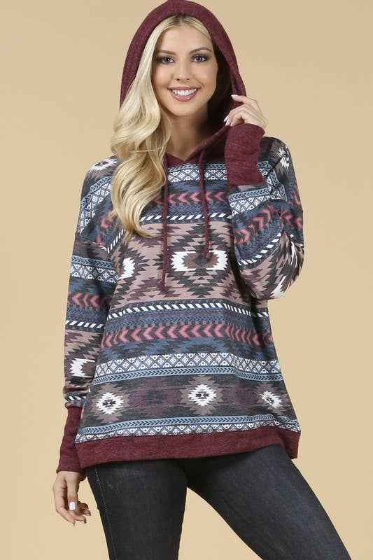 Tania Aztec Print Hoodie