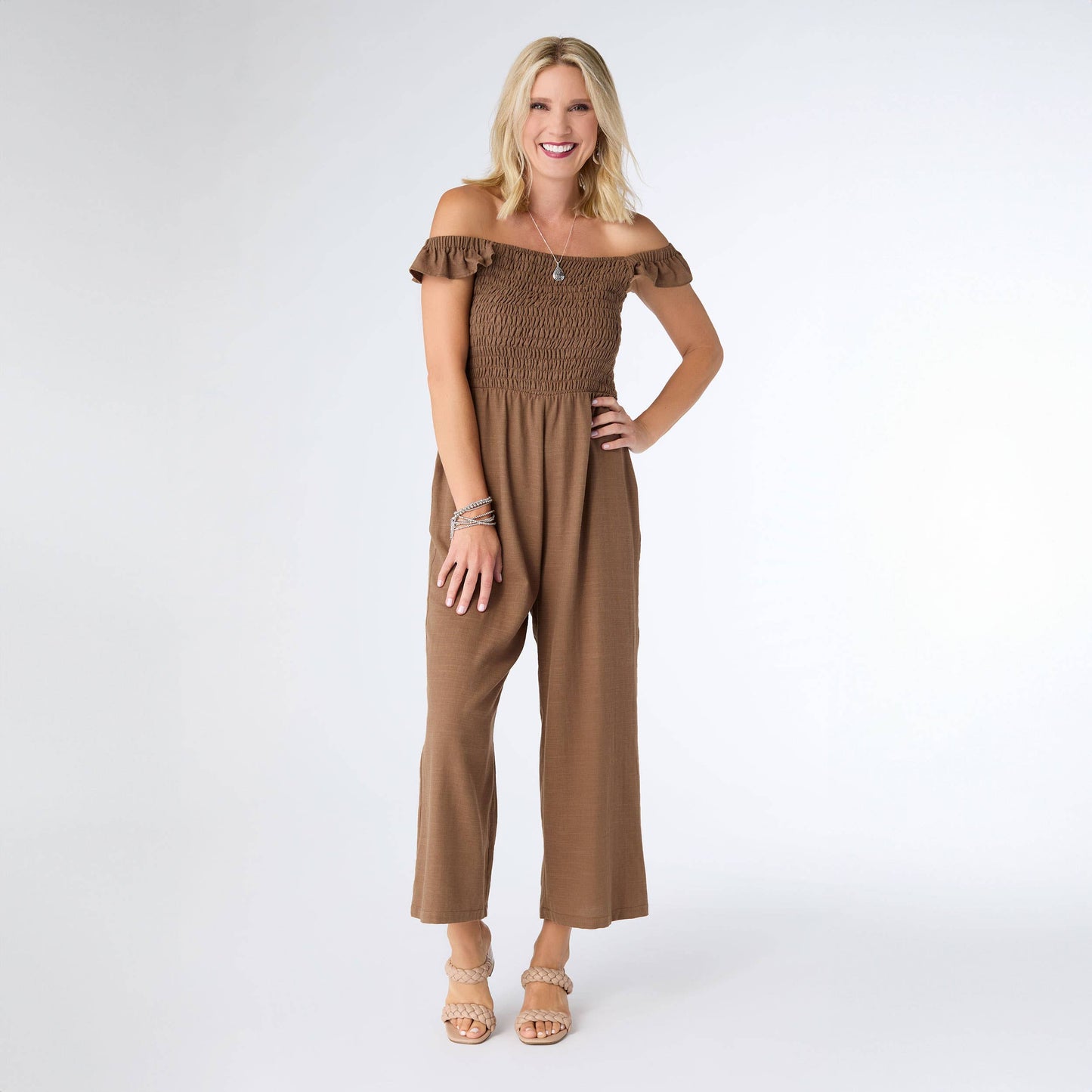 Kohde Wide Leg Smocked Jumpsuit