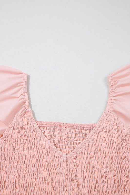 peach smocked maxi dress