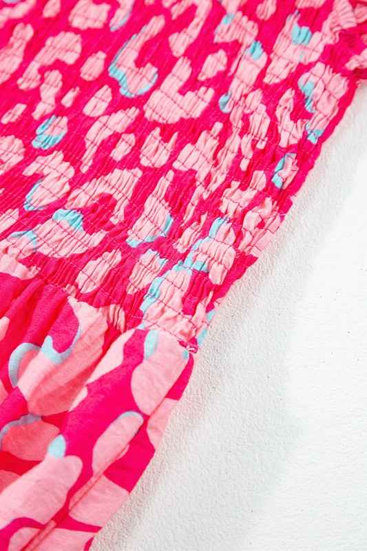 pink leopard maxi dress