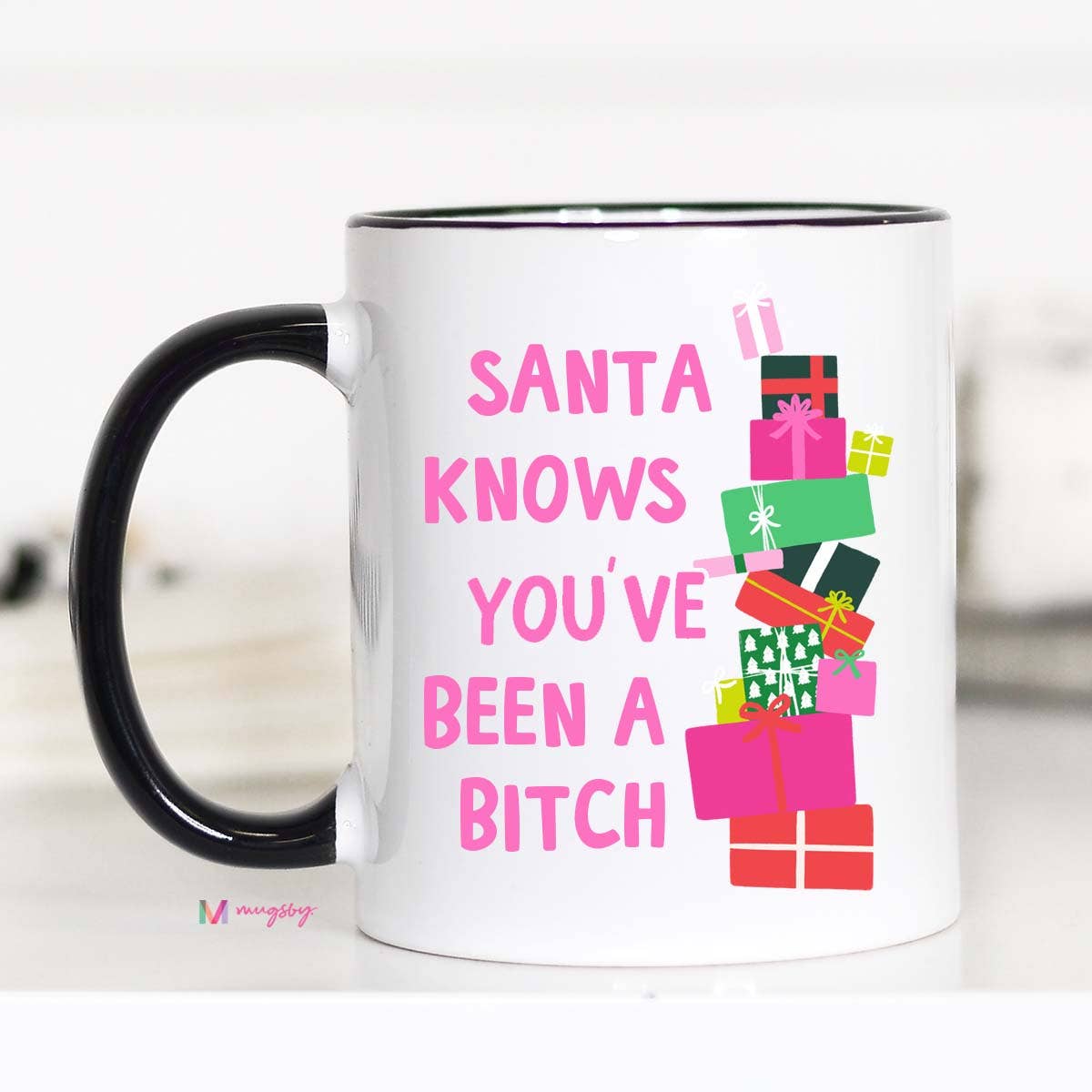 Santa Knows Funny Christmas Mug - Threads Boutique