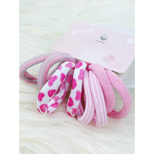 Love and Repeat - Pretty Pink Pattern Rolled Hair Tie Set