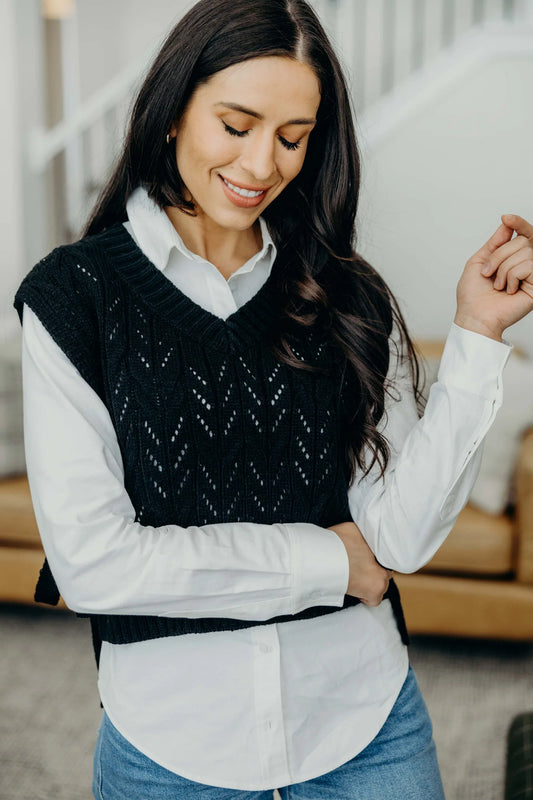 Cable Knit Sweater Vest