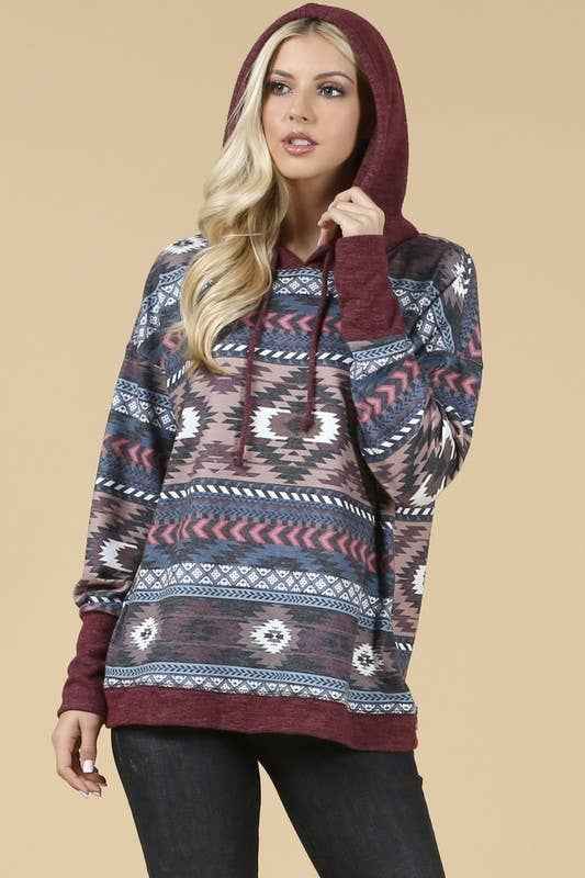 Tania Aztec Print Hoodie