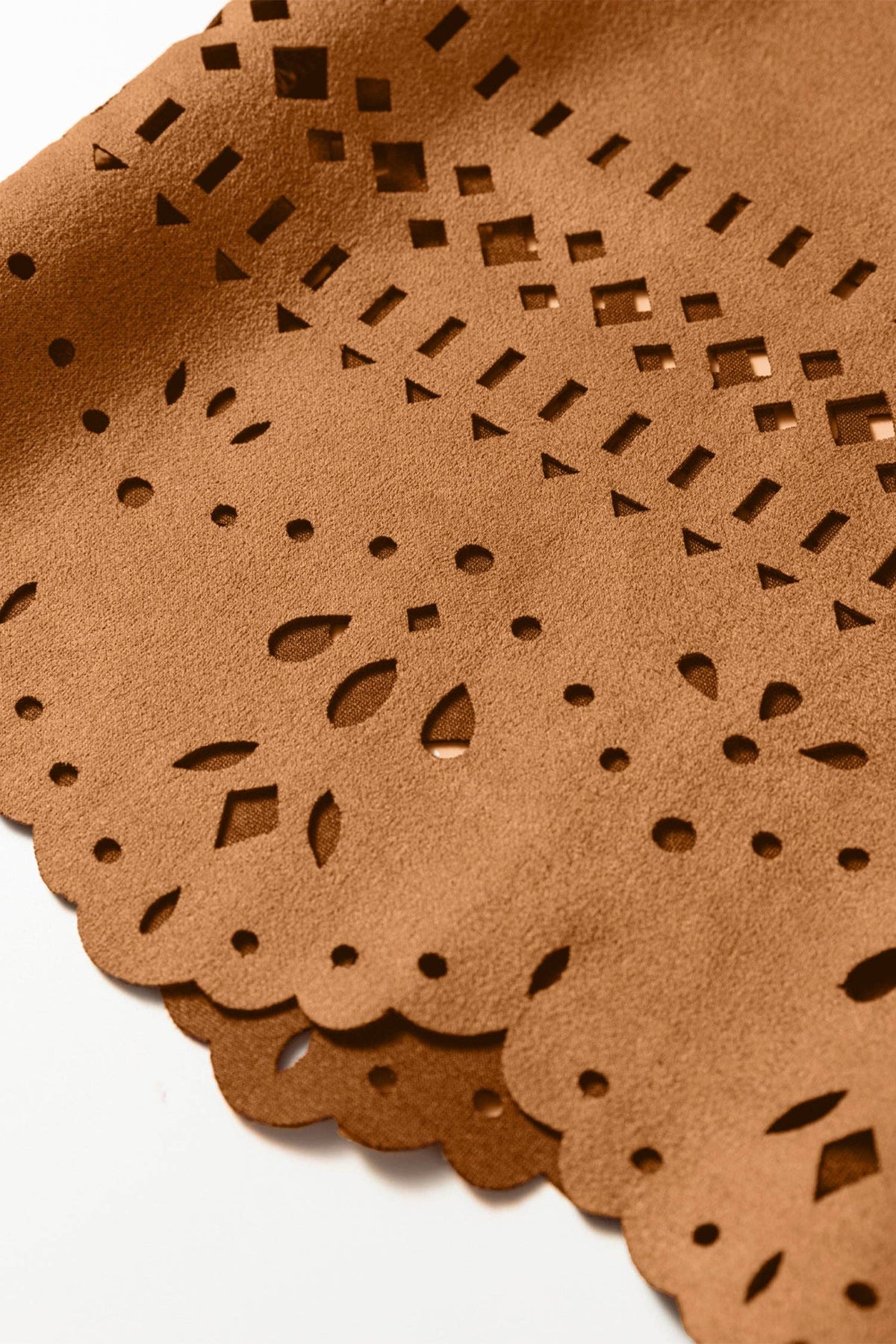 Faux Suede Hollowed Detail Jacket