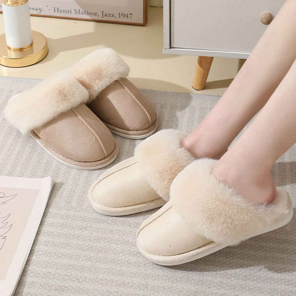Fluffy Cozy Warm Soft House Slippers