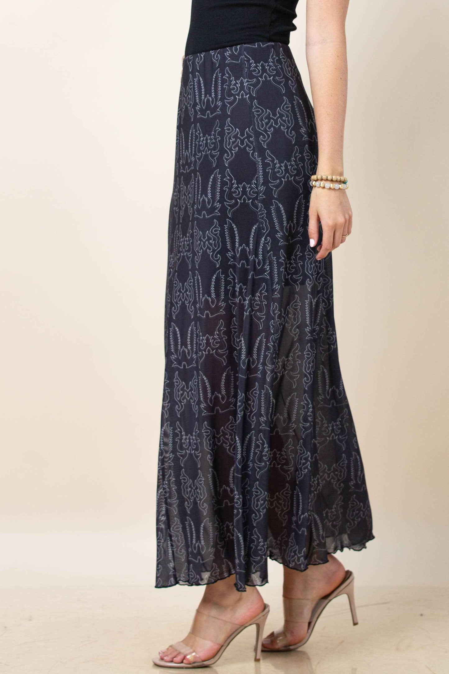 Reese Bootstitch Print A Line Skirt