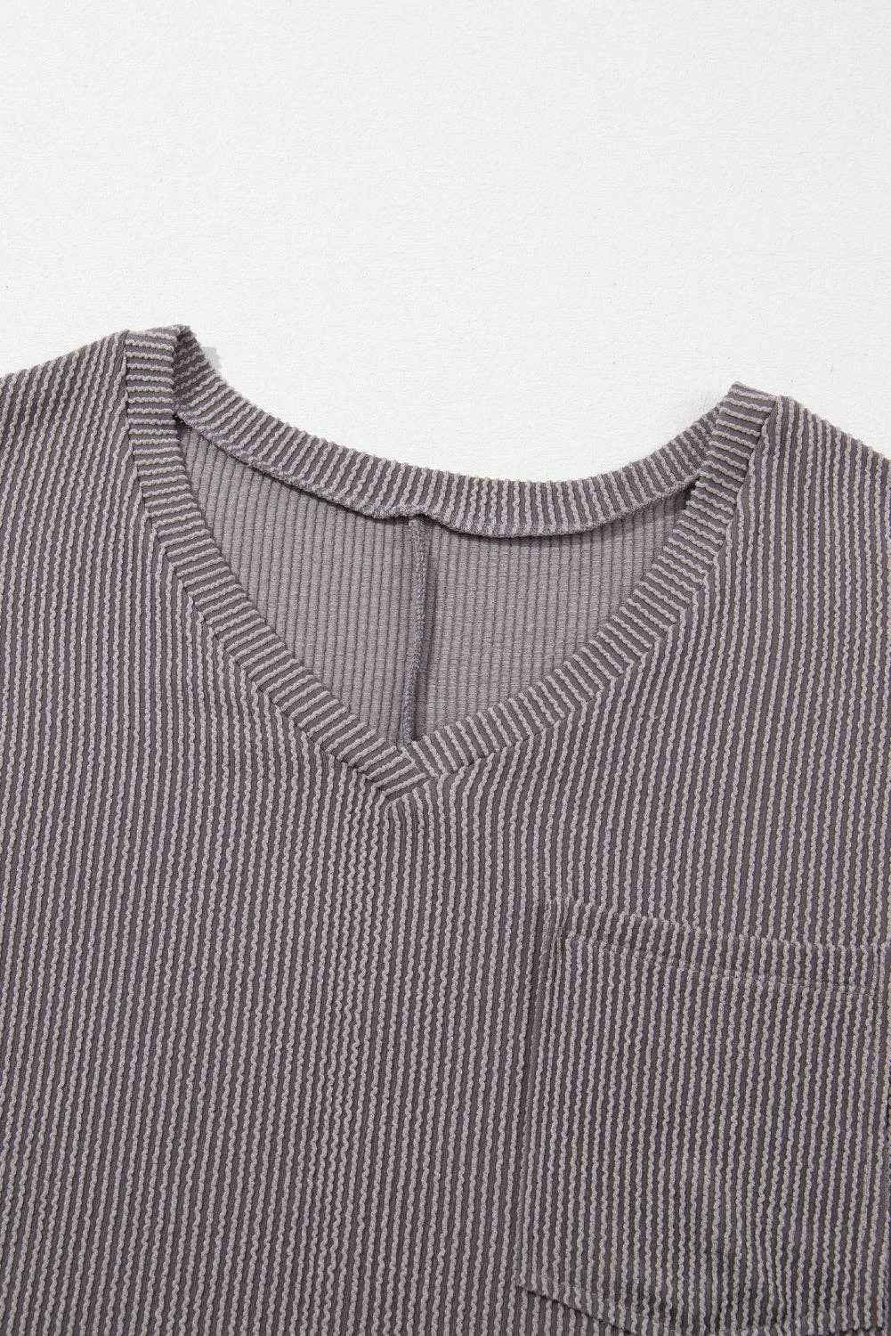Textured V-Neck Plus T-Shirt