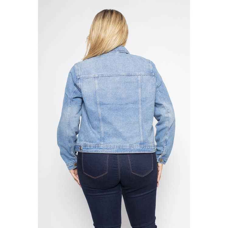 Button Front Denim Jacket