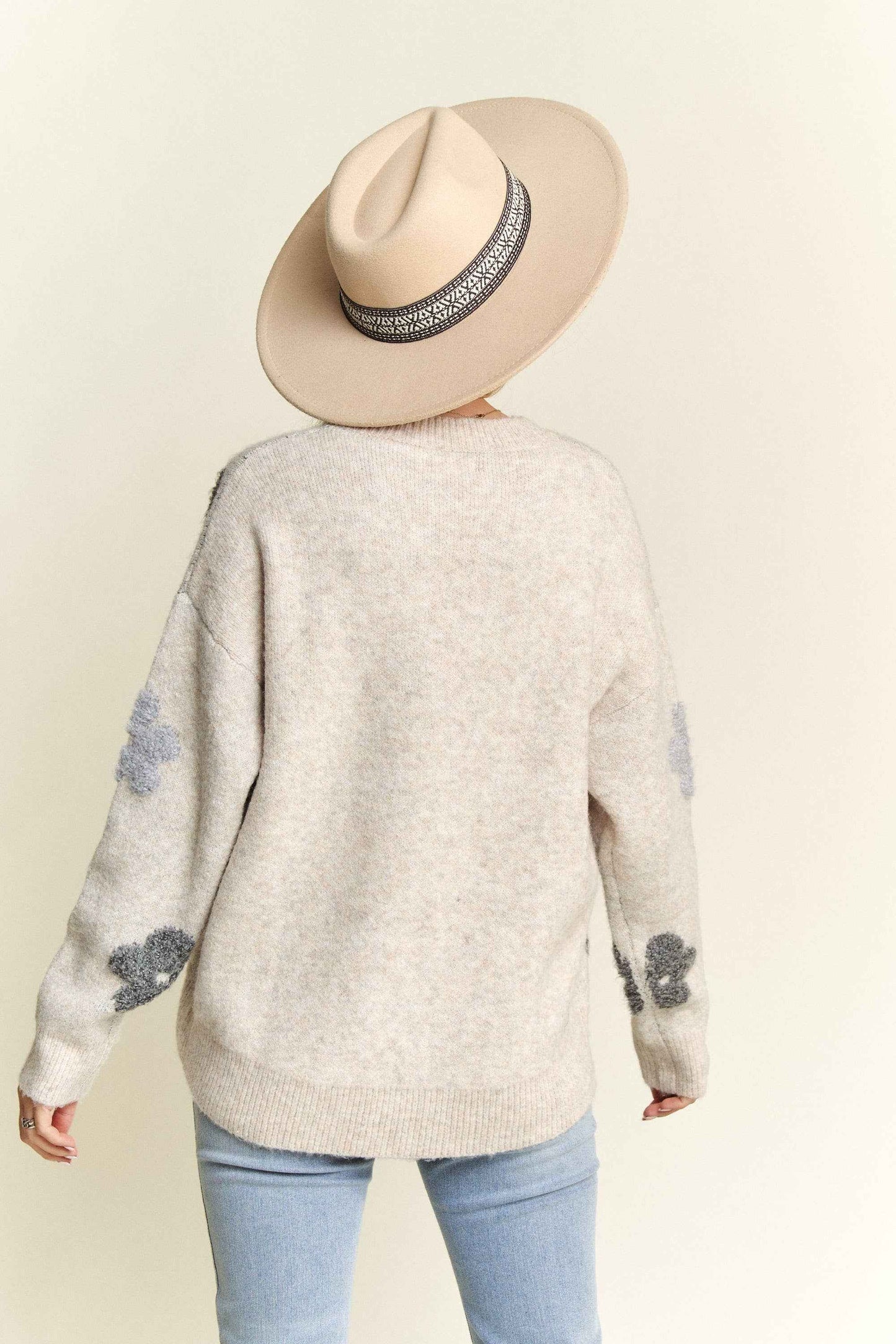 Madelyn - LESW3591X - PLUS PUFF FLOWER COMFY SWEATER