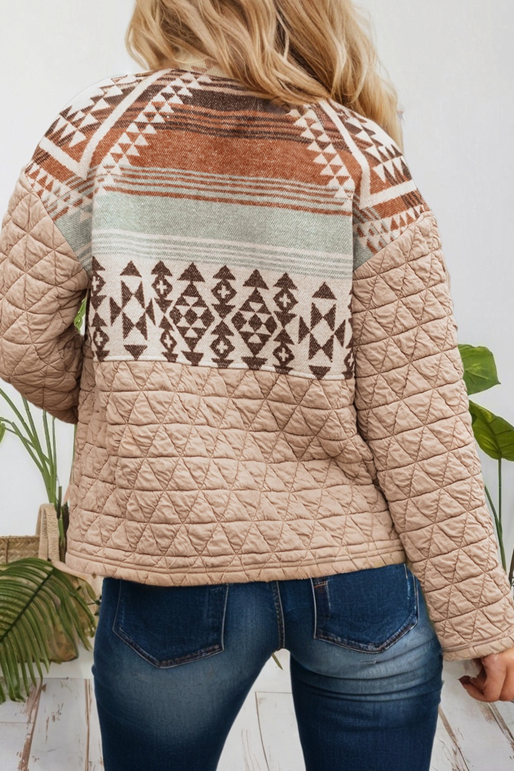 Quilted Patchwork Aztec Fashion Jacket