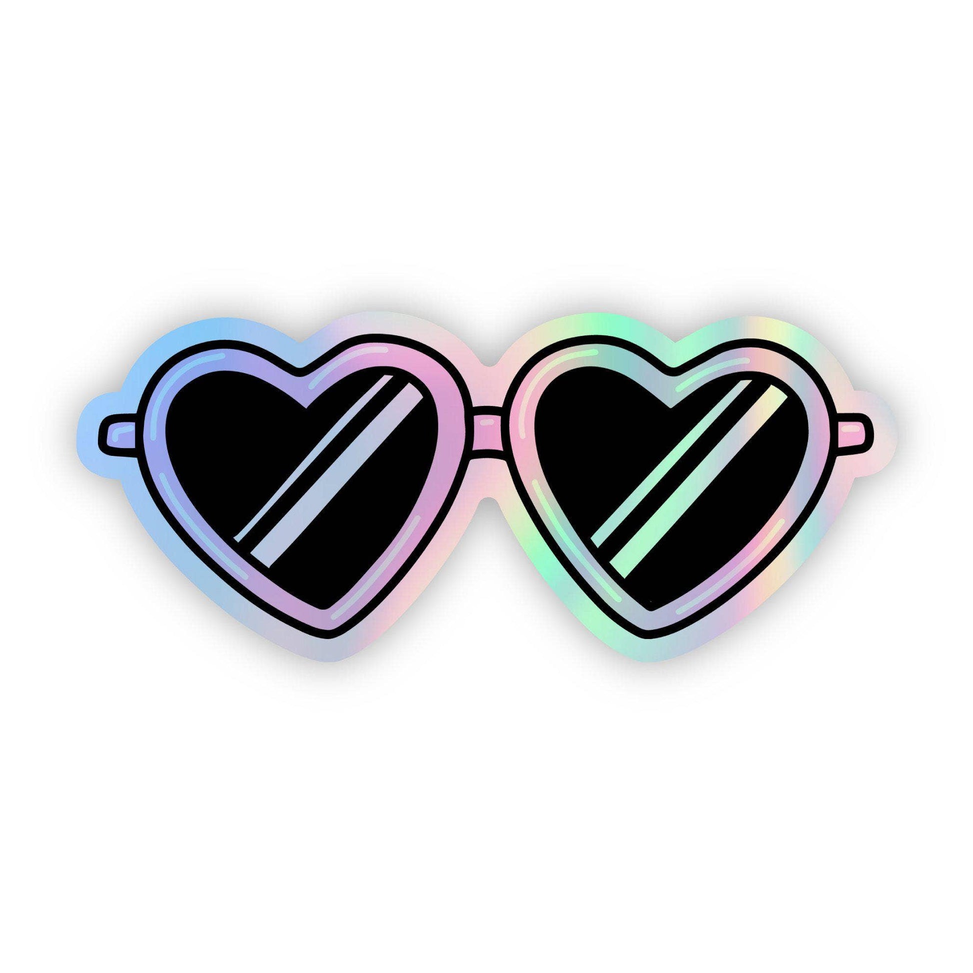 Heart Sunglasses Holographic Sticker - Threads Boutique
