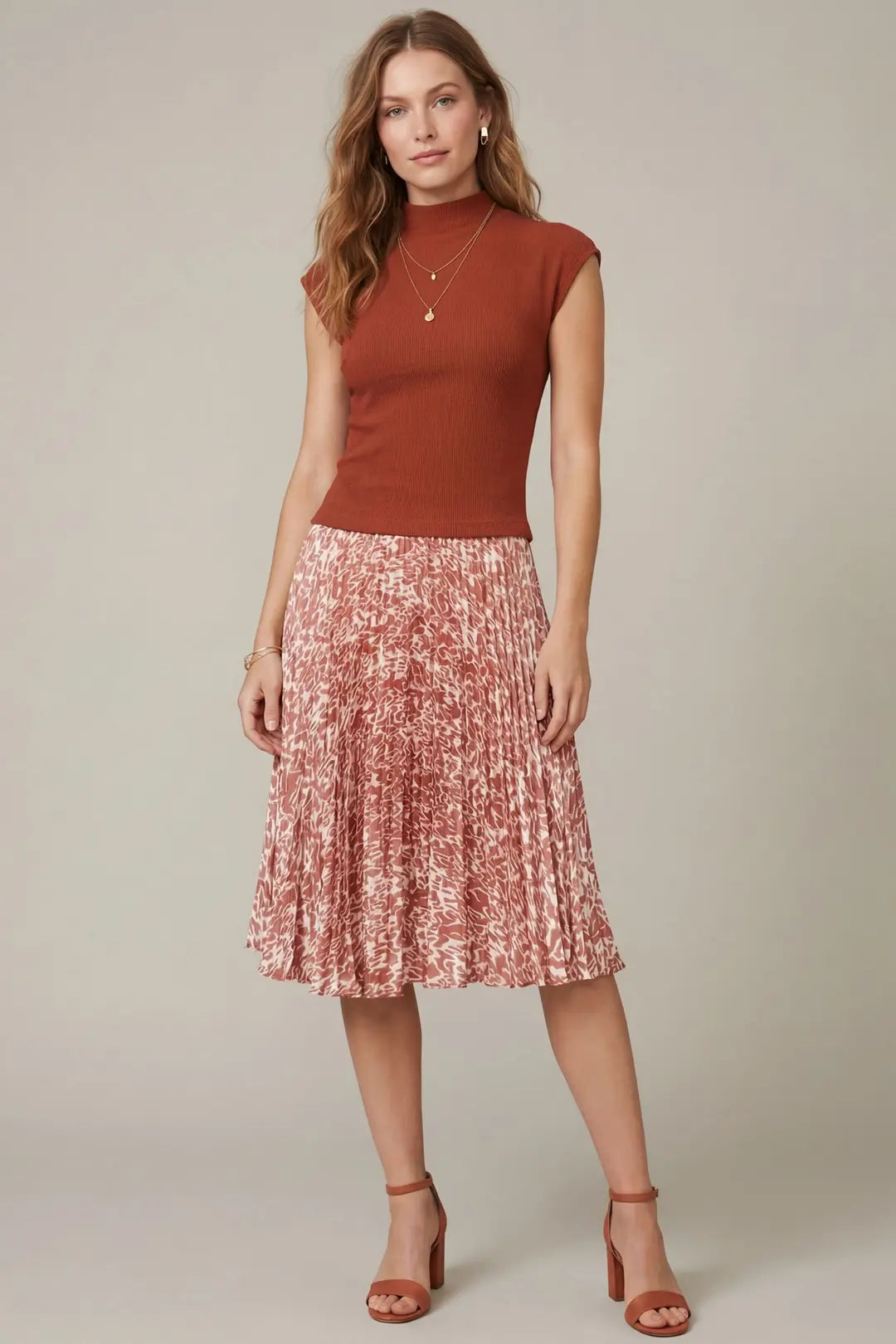 Brita Mock Neck Midi Dress