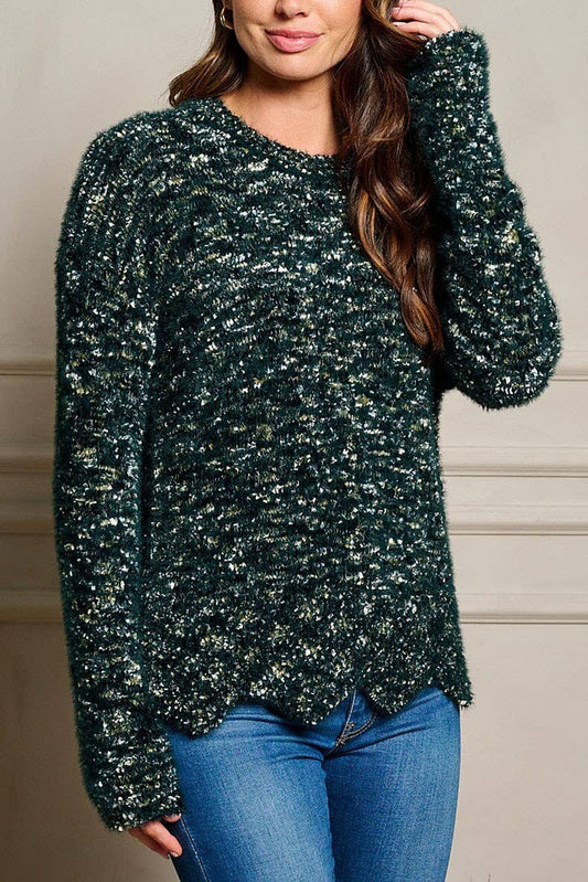 Scalloped Pullover Sweater